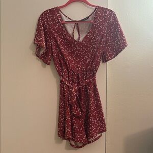 SHEIN Burgundy Floral Romper